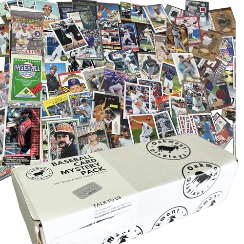 Baseball Card Mystery Box - 500 Cards Plus Sealed Pack | Loaded with Superstars and Hall of Famers - One Game Used Per Box | Autographs Inserted | 1970s to Present - Collection Starter Set
