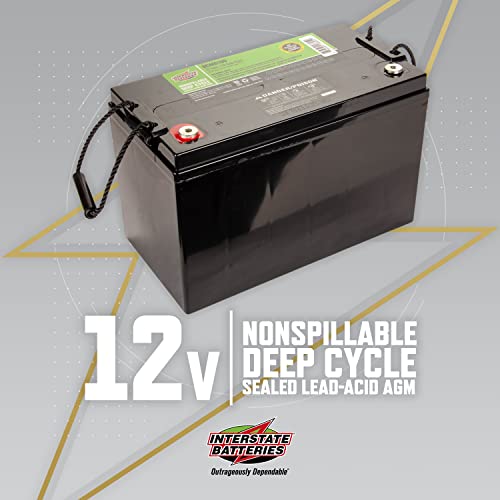 Interstate Batteries 12V 35AH Sealed Lead Acid (SLA) AGM Deep Cycle Battery (DCM0035) Insert Terminals
