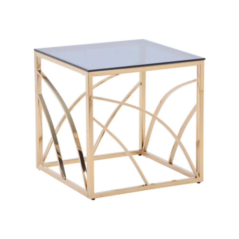 Glass End Table Gold Small Coffee Table Sofa Table