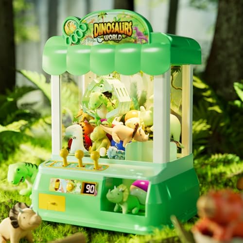 Dinosaur Claw Machine, Large Claw Machine for Kids, Dinosaur Toys Games for Kids 3-5 5-7, 3 4 5 6 7 8 Year Old boy Birthday Gift Ideas, Vending Machine Toys for Tiny Stuff.