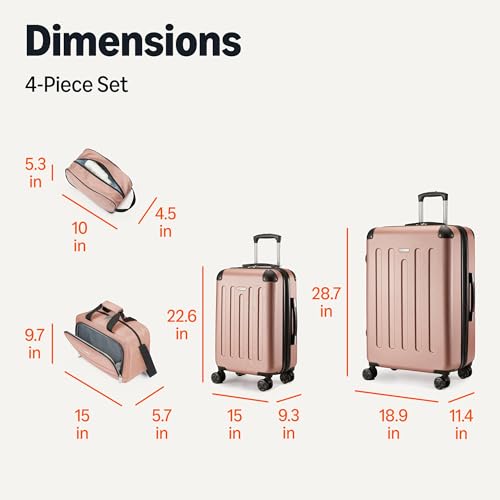 Amazon Basics 3-Piece Luggage Set, Including Carry-On Luggage (22