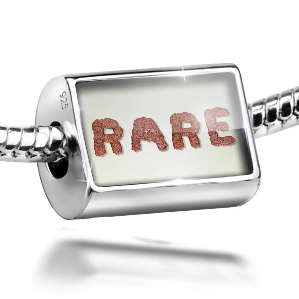 Neonblond Charm Rare Meat Ground beef Hamburger 925 Sterling Silver Bead
