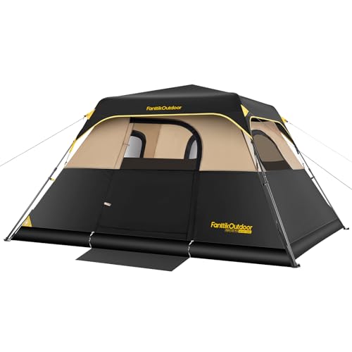 FanttikOutdoor Camping Tent 4/6/8/10 Person Instant Cabin Tent Setup in 60 Seconds with Rainfly & Windproof Portable with Carry Bag for Family Camping & Hiking