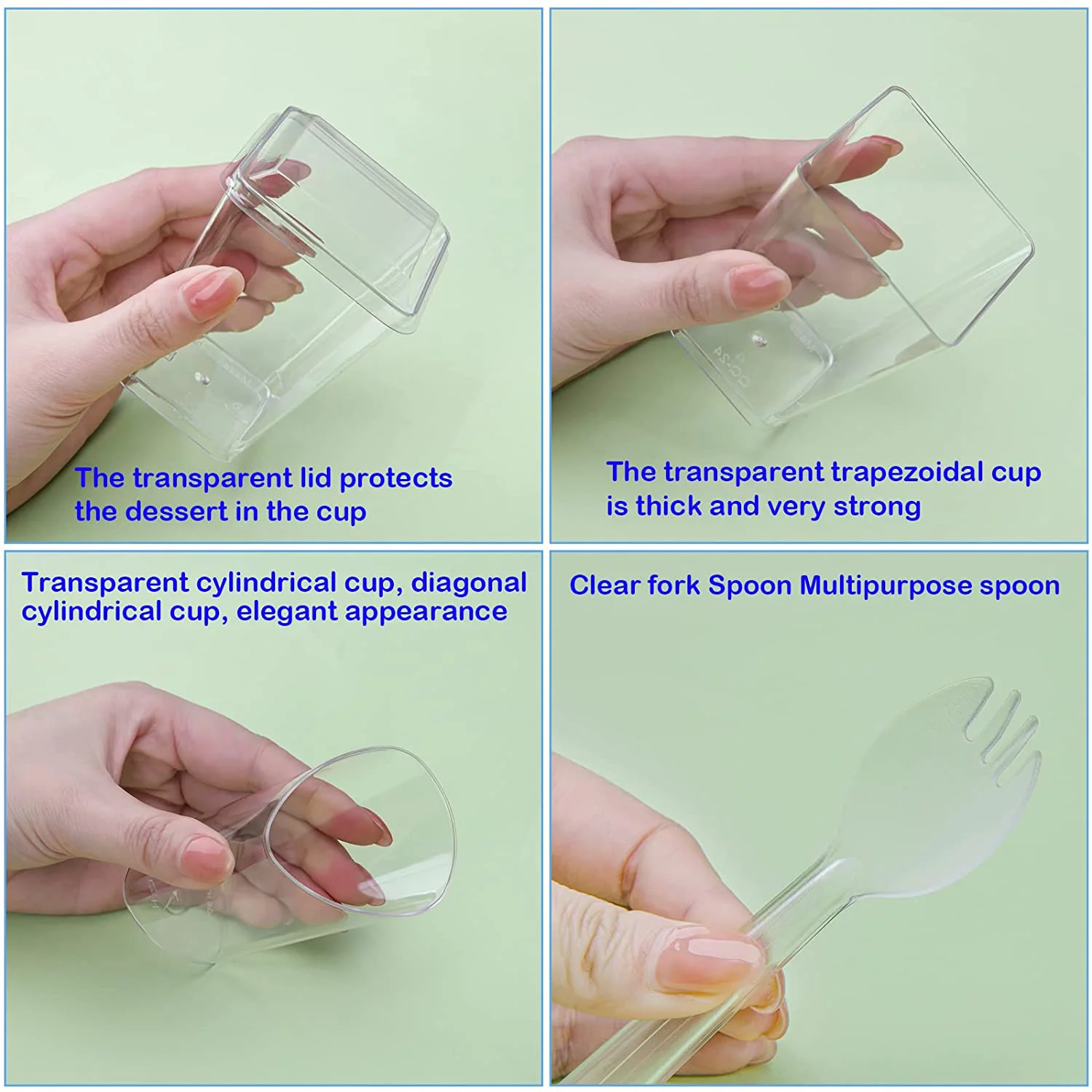 Hiziwimi 100 Pack 5.4oz Clear Dessert Cups with Lids and Spoons, Mini Dessert Cups, Appetizer Cup, Reusable Mini Tumbler Serving Cups for Party Desserts