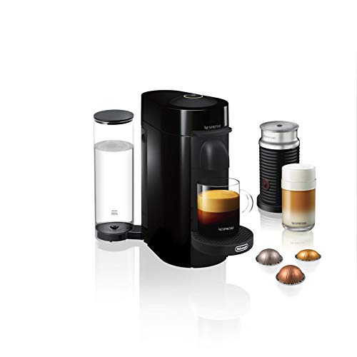 Nespresso Vertuo Plus Coffee and Espresso Maker by De'Longhi, Grey with Aeroccino Milk Frother
