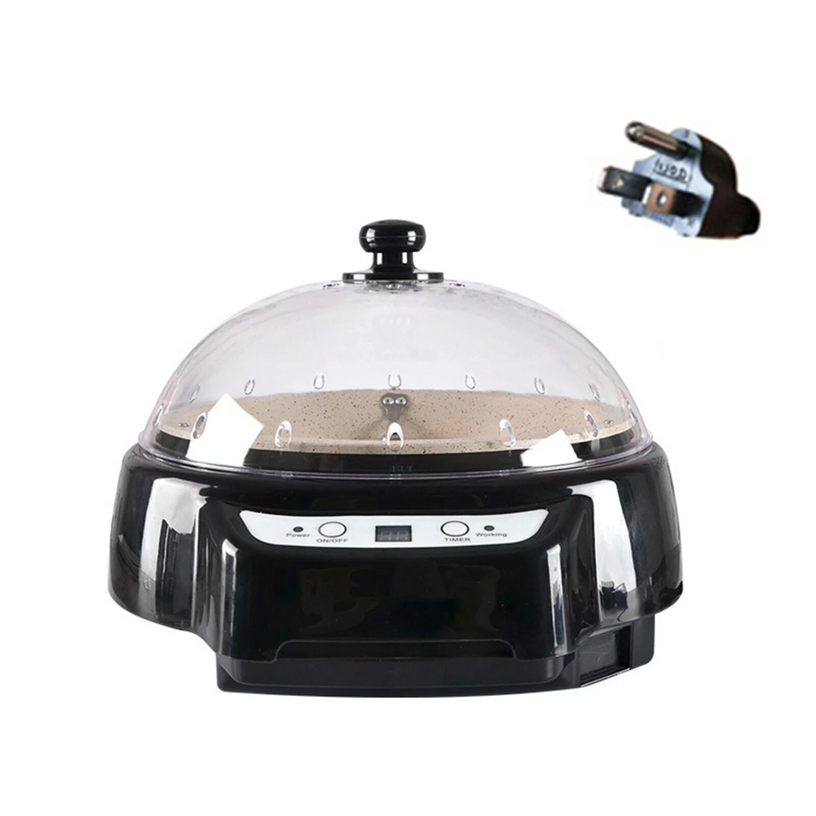 Electric Coffee Roaster Machine Baker Peanut Nuts Home Coffee Roasting Machine Timing Function(Black)