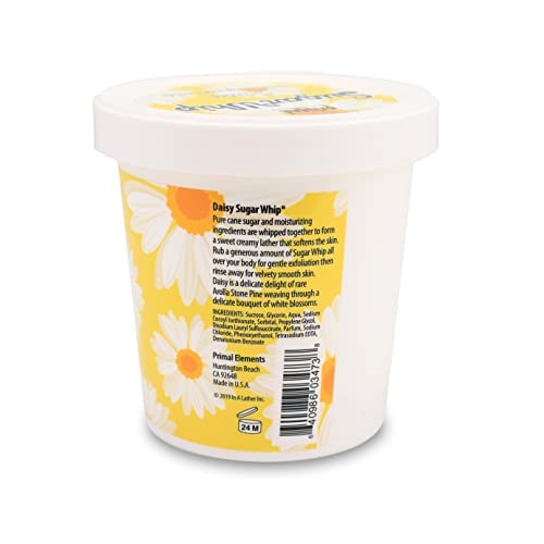 Primal Elements Sugar Scrub, Exfoliating Sugar Whip, Face and Body Cleanser, Moisturizer, Gingerbread, 10 oz Package