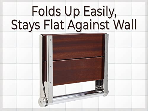 Teak Shower Seat - Type 304 Stainless Steel/Contoured 1