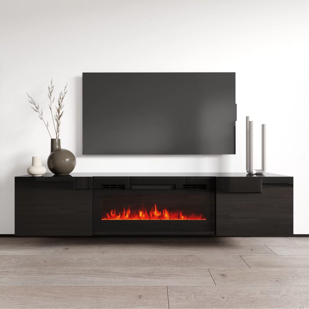 Cali BL-EF Floating Fireplace TV Stand for TVs up to 80