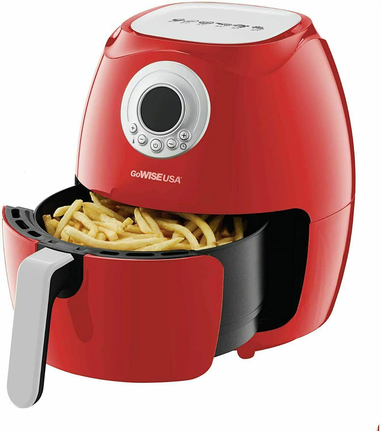 GoWISE USA 3.7-Qt. 1200 Watts Countertop Digital Air Fryer, Red