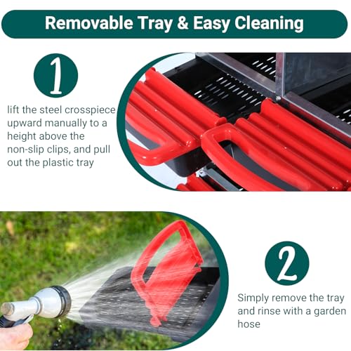 Chicken Nesting Box, 10 Hole 2 Layer Hen Nest Box with Legs, Roll Away Eggs Laying Boxes,Cleanable Pull Out Hen Roosting Boxes