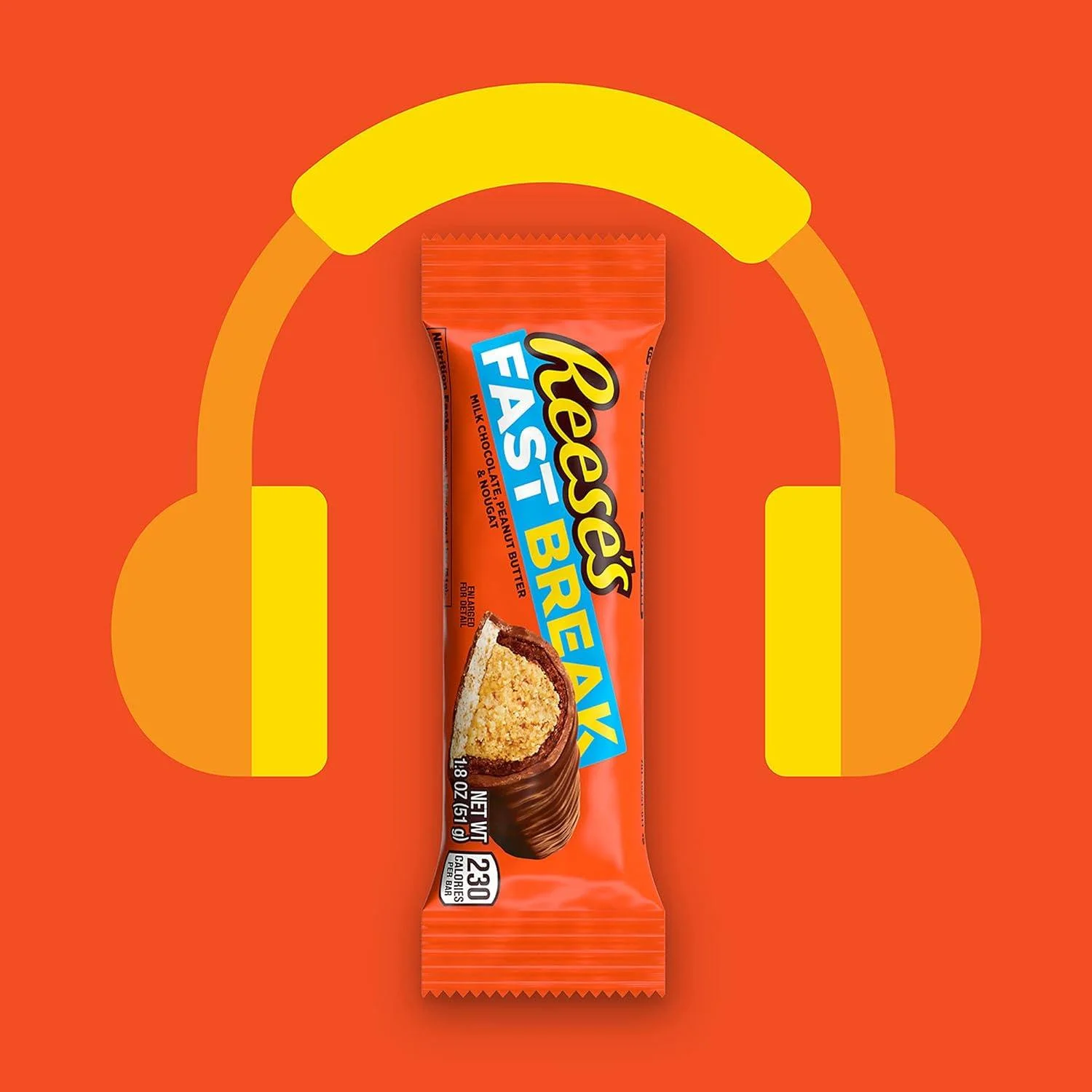 6 pack of REESE'S FAST BREAK Peanut Butter Nougat Candy Bars- A Tasty Treat | 1.8 oz | RADYAN