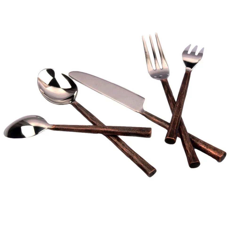 Inox  Copper Antique Sundundance Design 20-piece Flatware Set