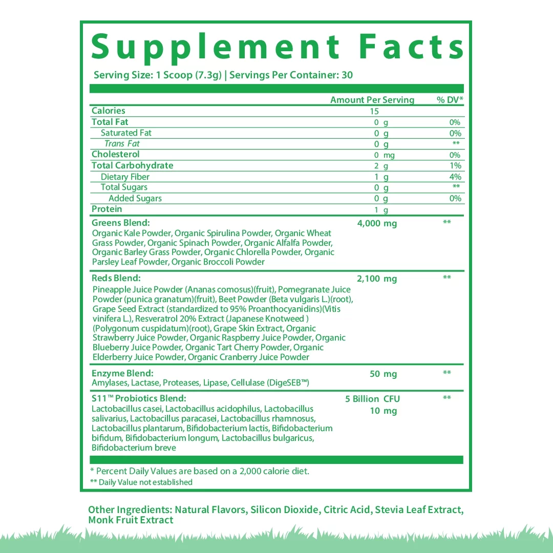 GoBiotix Super Greens Powder N' Super Reds Powder | Non-GMO | Digestive Health