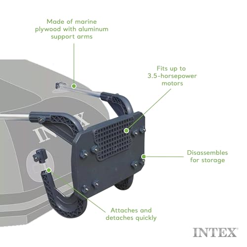INTEX 68624EP Motor Mount Kit: Easy to Attach – Heavy-duty Composite Mount – Marine Plywood – Aluminum Support Arms – Fits up to 3.0 HP Motors