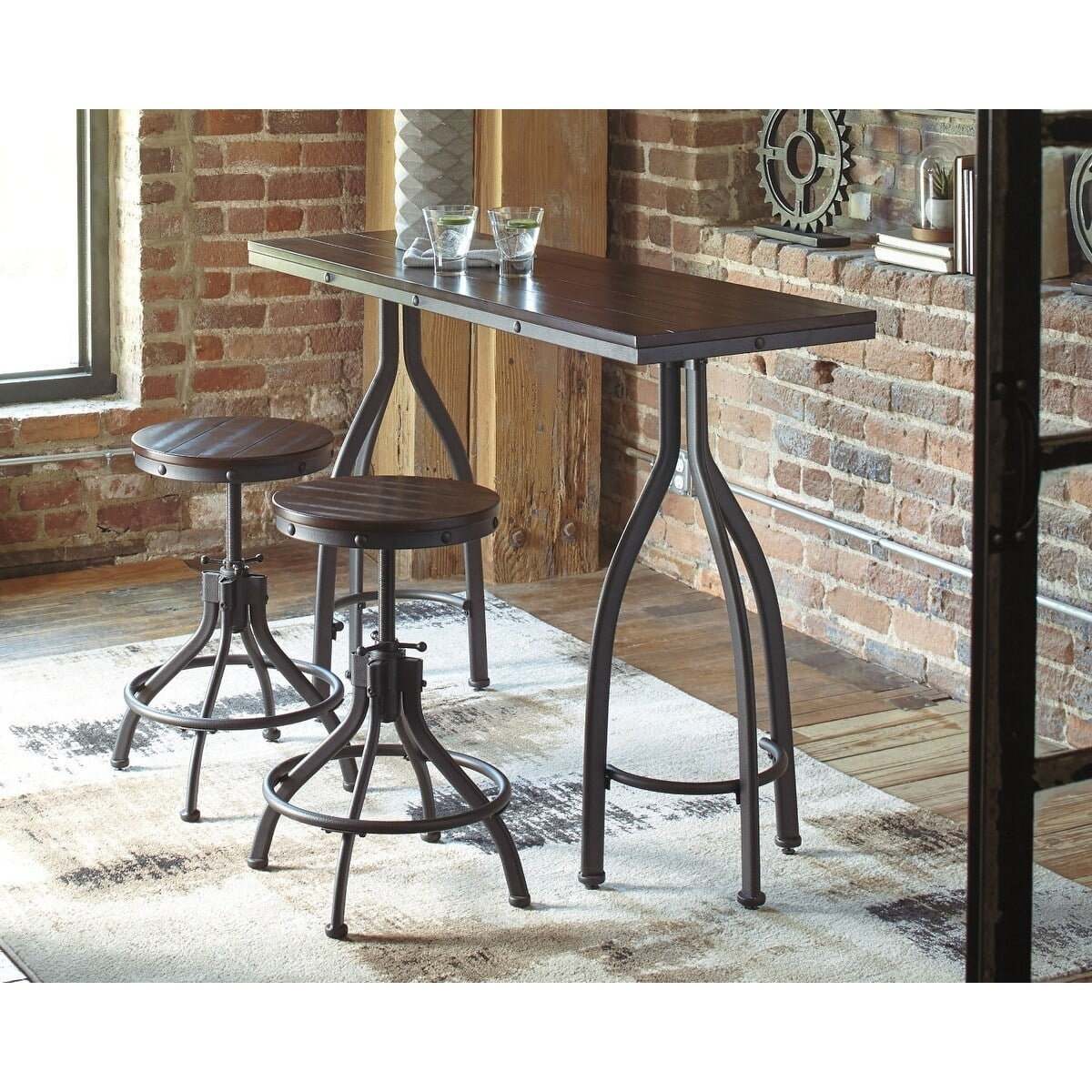 Signature Design by Ashley  Bambadjan Counter Height Table and Bar Stools 3-piece Set