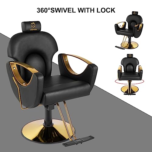 Reclining Barber Chair Salon Chair Height Adjustable Hydraulic Chair Barber Chairs Salon Hydraulic Recliner Chair Hydraulic Pump Profession Shampoo Chair Beauty Salon - Pink