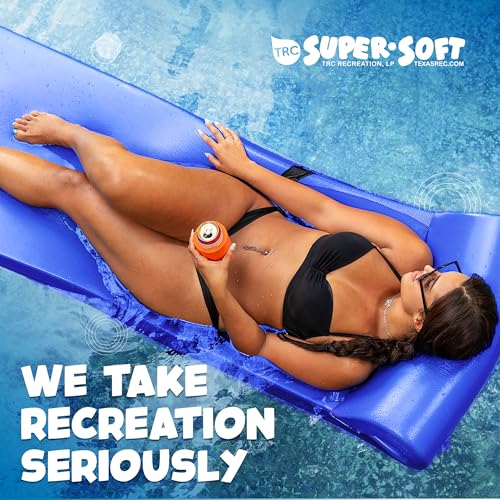 TRC Recreation Sunsation Vinyl Coated Foam Swimming Pool Float Mat Adult Lounger with Built-in Roll Pillow
