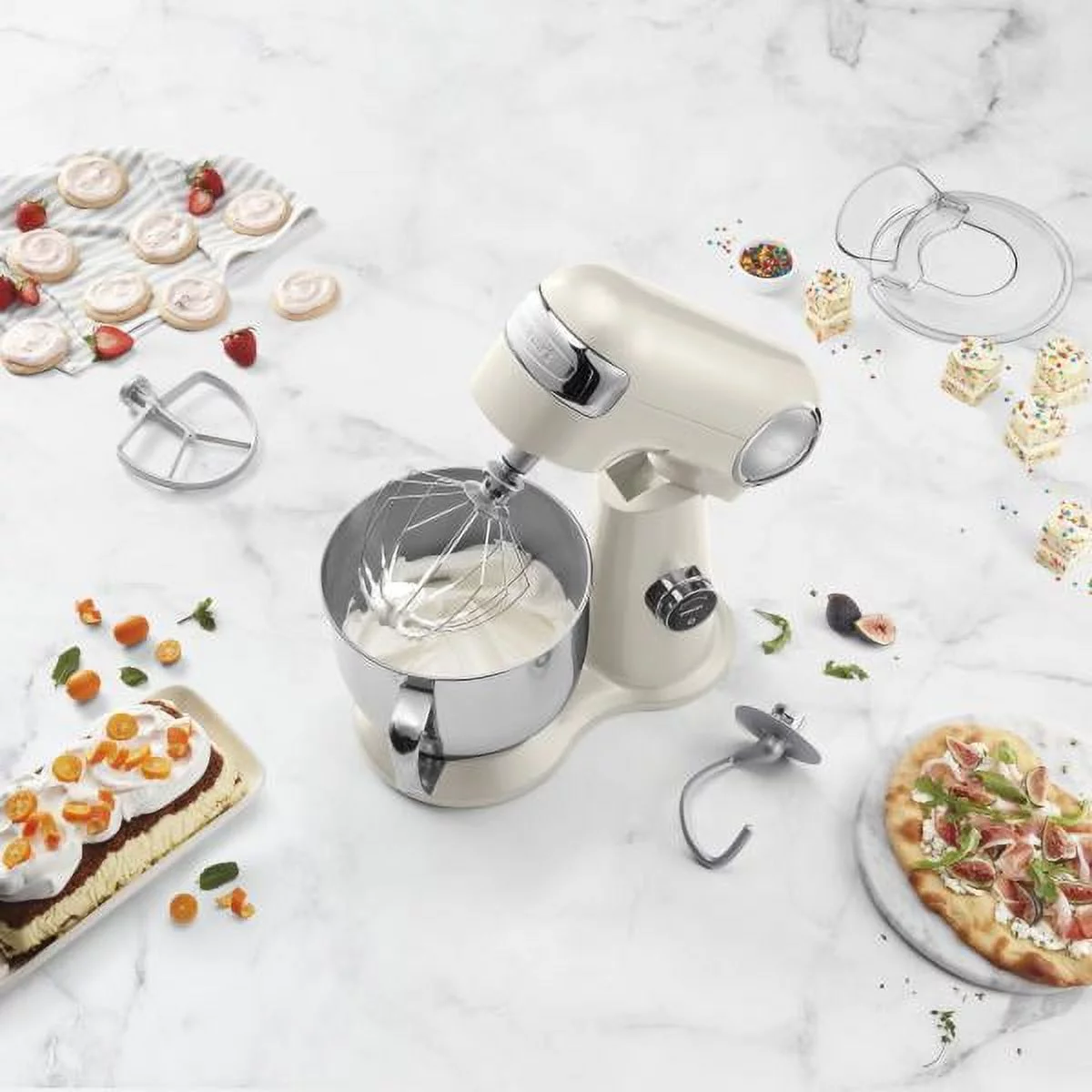 Cuisinart SMD-50CRM Precision Pro 5.5-quart Digital Stand Mixer - Coconut Cream Bundle with Cuisinart Smart Stick Two-Speed Hand Blender