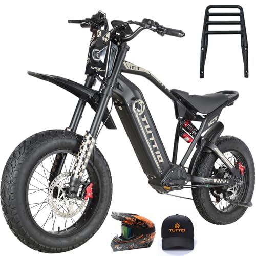 TUTTIO ICT Electric-Bike for Adults Age 16+, Peak 4000W-60V-25AH Electric-Dirt-Bike, 43-49MPH, 20