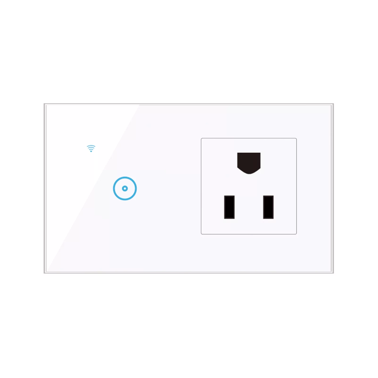 95- Wi-Fi Smart Wall Outlet With 1 Gang Touch Light Switch Smart Life App Remote Control, Voice Control, Touch Control Compatible With Assistant Wi-Fi Smart Switch Plug Outlet Standard