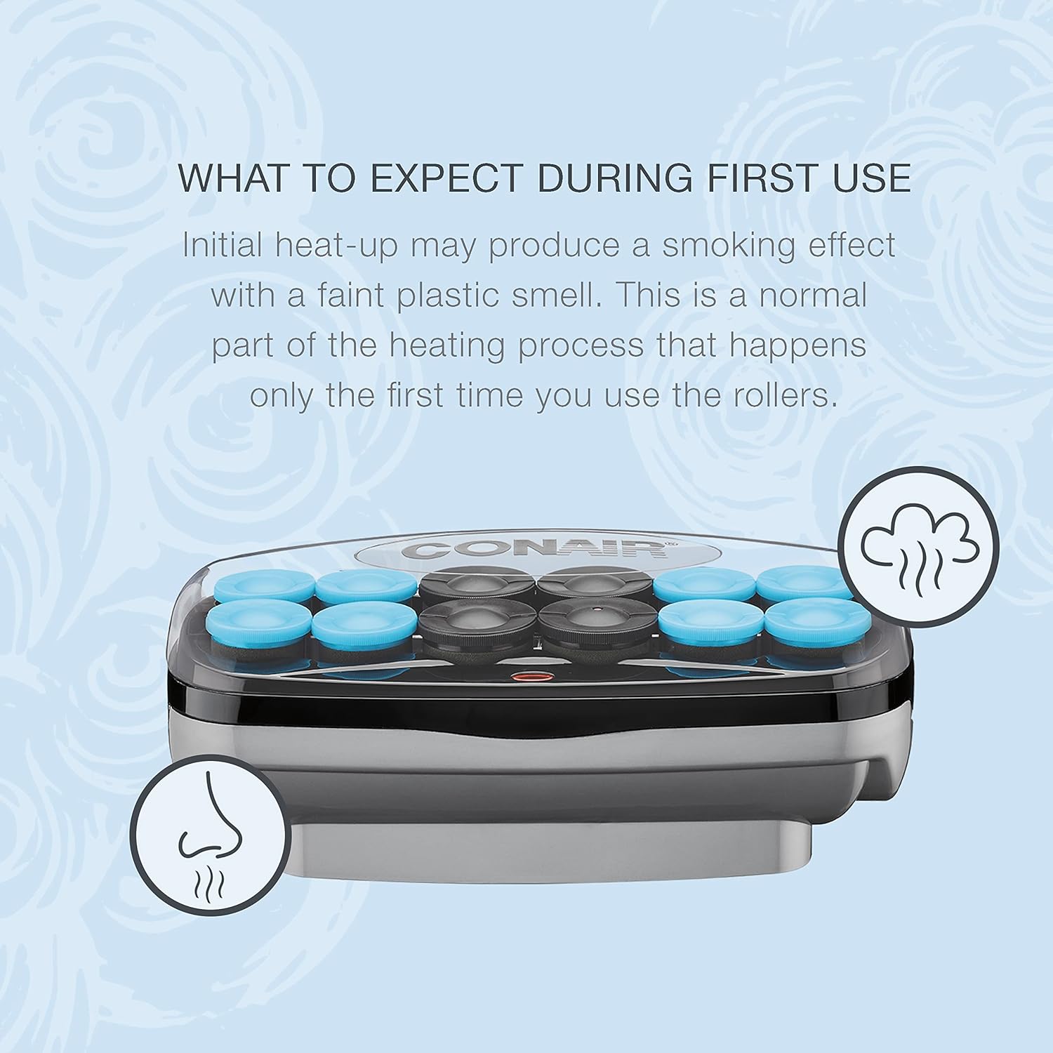 Conair Ceramic 1 1/2-inch and 1 3/4-inch Hot Rollers, Wire Pins Included, Create Big Curls and Voluminous Waves