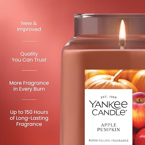Yankee Candle Sugared Cinnamon Apple, Scented Candle, 22oz Large Jar with up to 150 Hour Burn Time, Giftable