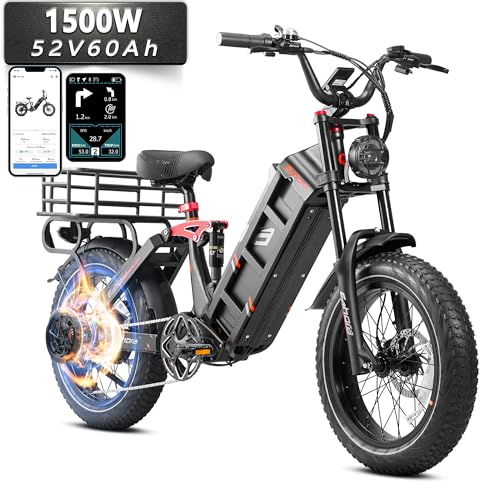 eAhora Juliet/Juliet II [2024 Newest] Electric Bike for Adults 1000W/1500W 48V/52V 60Ah 100+Miles Long Range E-Bike 20
