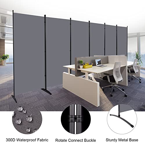 Room Divider Folding Privacy Screens with Wheels, 6FT Tall Divider for Room Separation, Movable Room Partitons and Dividers, Indoor Room Dividers Panel with Fabric for Office (Beige, 1 Panel-71‘’)