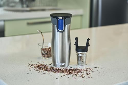 Contigo West Loop Autoseal Travel Mug, Stainless Steel Thermal Mug, Vacuum Flask, Leakproof Tumbler, Coffee Mug with BPA-Free Easy-Clean Lid
