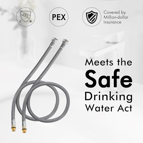 KES Vessel Sink Faucet, Black Bathroom Faucets, Tall Bathroom Faucets with Sink Drain with Overflow, L3156BLFF12-BK-C1