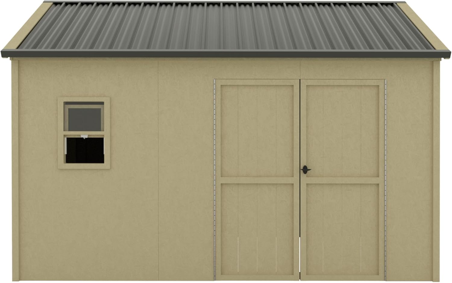 MUPATER 12 ft x 9 ft Outdoor Wood Shed with Metal Roof, Lean-to Storage shed Garden Furniture Tools with Lockable Door and Vents for Garden, Patio