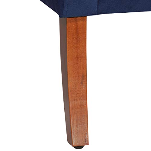 HomePop Velvet Swoop Arm Accent Chair, Suri Blue