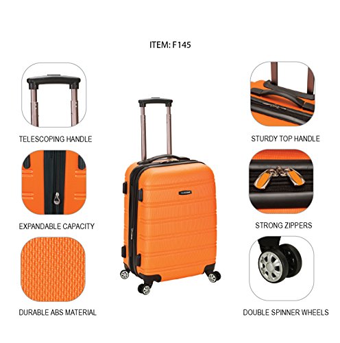 Rockland Melbourne Hardside Expandable Luggage with Spinner Wheels, 2TONENAVY, 2 Piece (20/28)