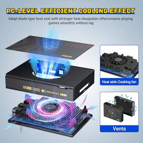 Kinhank Super Console X5 PRO Retro Game Console with 16000+ Games, 8K UHD Output, BT 5.0, Rock Chip RK3588S, SATA 3.1, Wireless Controllers