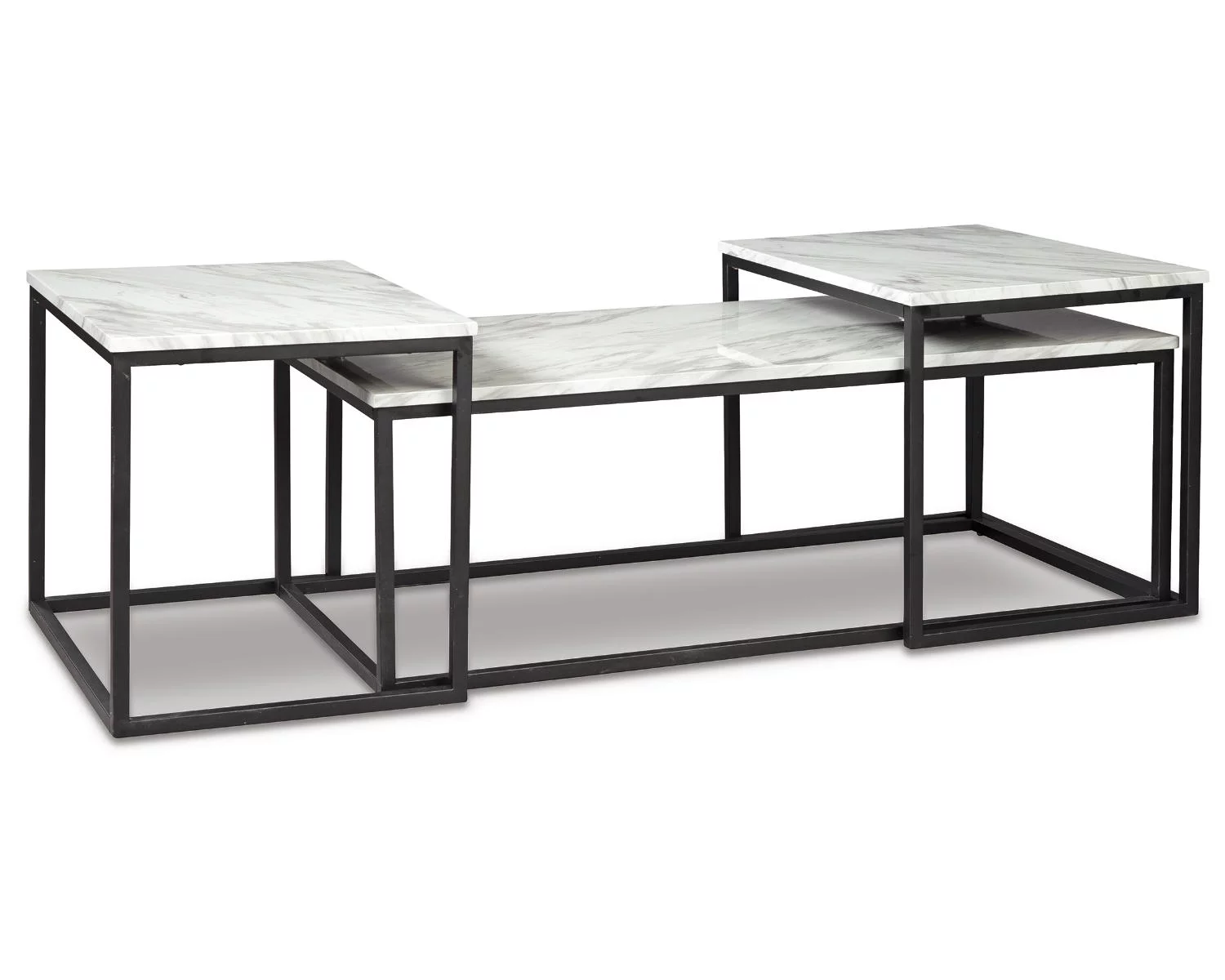 Signature Design by Ashley Contemporary Donnesta Table (Set of 3)  Gray/Black