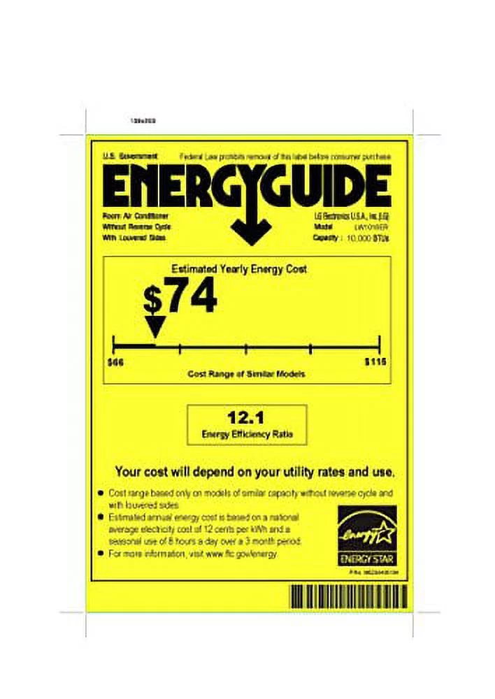 LG LW1016ER 10000 BTU 450 Sq Ft Window Air Conditioner (Used) (Used)