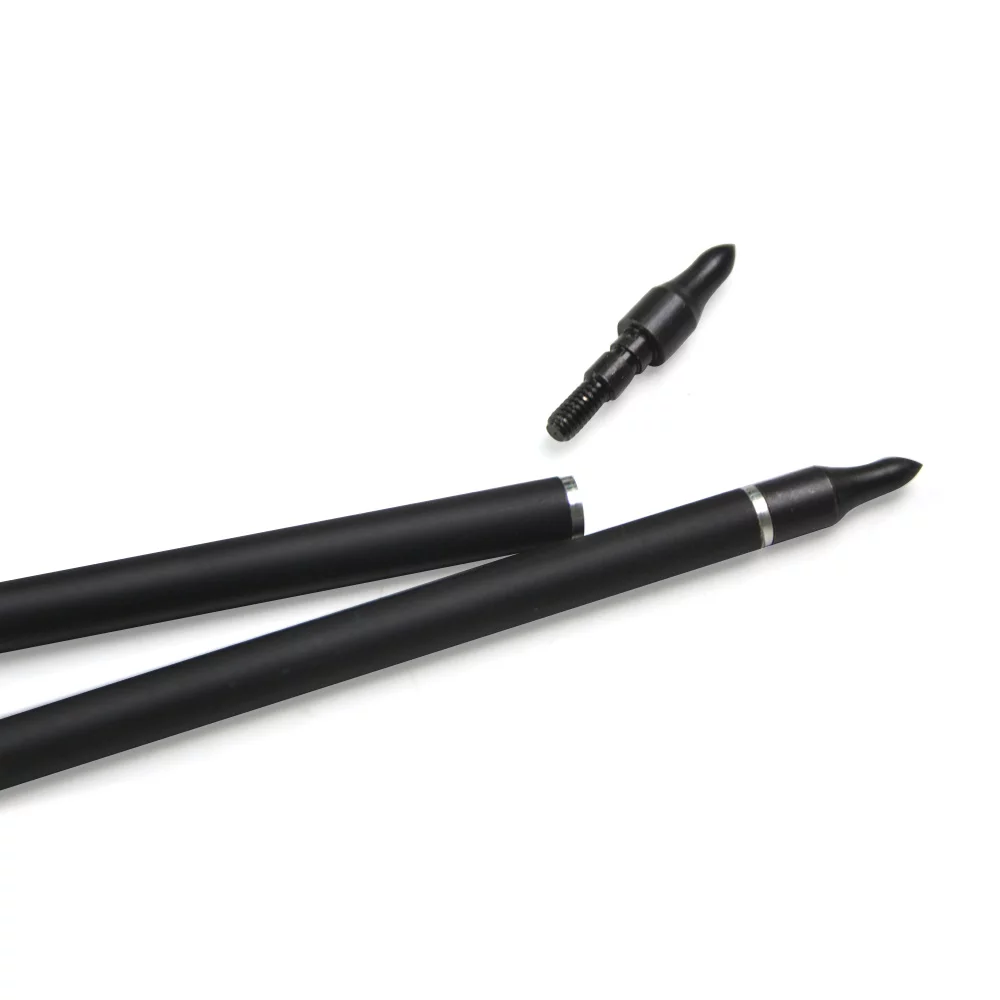 AME 32 inch Hunting Arrow 500 Spine Mixed Carbon Target Practice with 3inch Rubber Feather（Pack of 12）