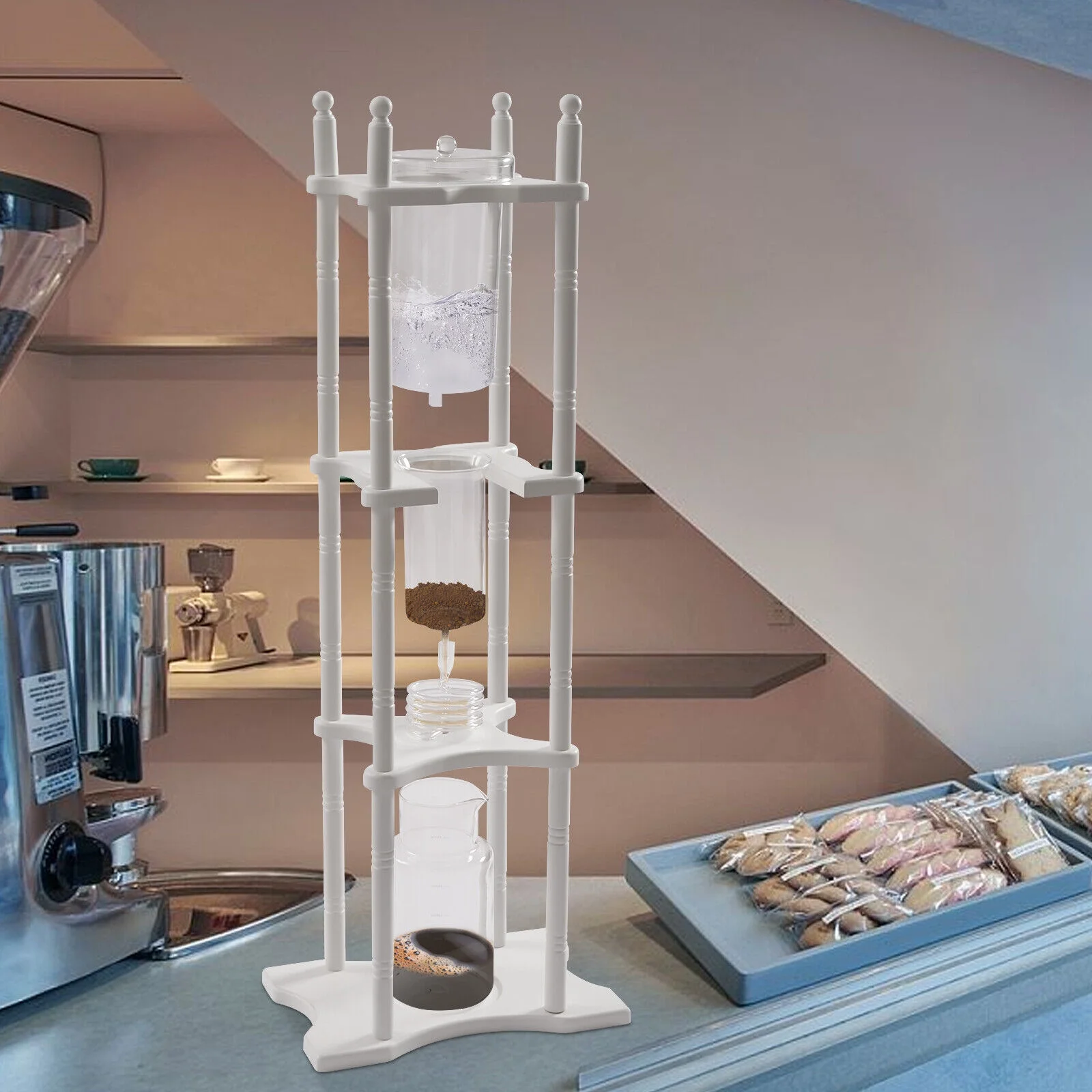 Ice Drip Cold Brew Coffee Maker Ice Coffee Machine with Slow Drip Coffee Tower