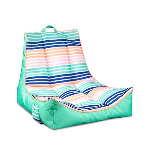 Big Joe Captain's Float No Inflation Needed Pool Lounger, Double Sided Mesh, Quick Draining Fabric