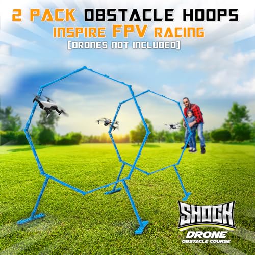 Drone Obstacle Course, Includes 3 Pack Easy to Build Obstacle Hoop, FPV Racing Drone Loop Gate, Suitable Competition RC FPV Racing of Drones or Model Aircraft Games for Age 6-12 Kids or Adults