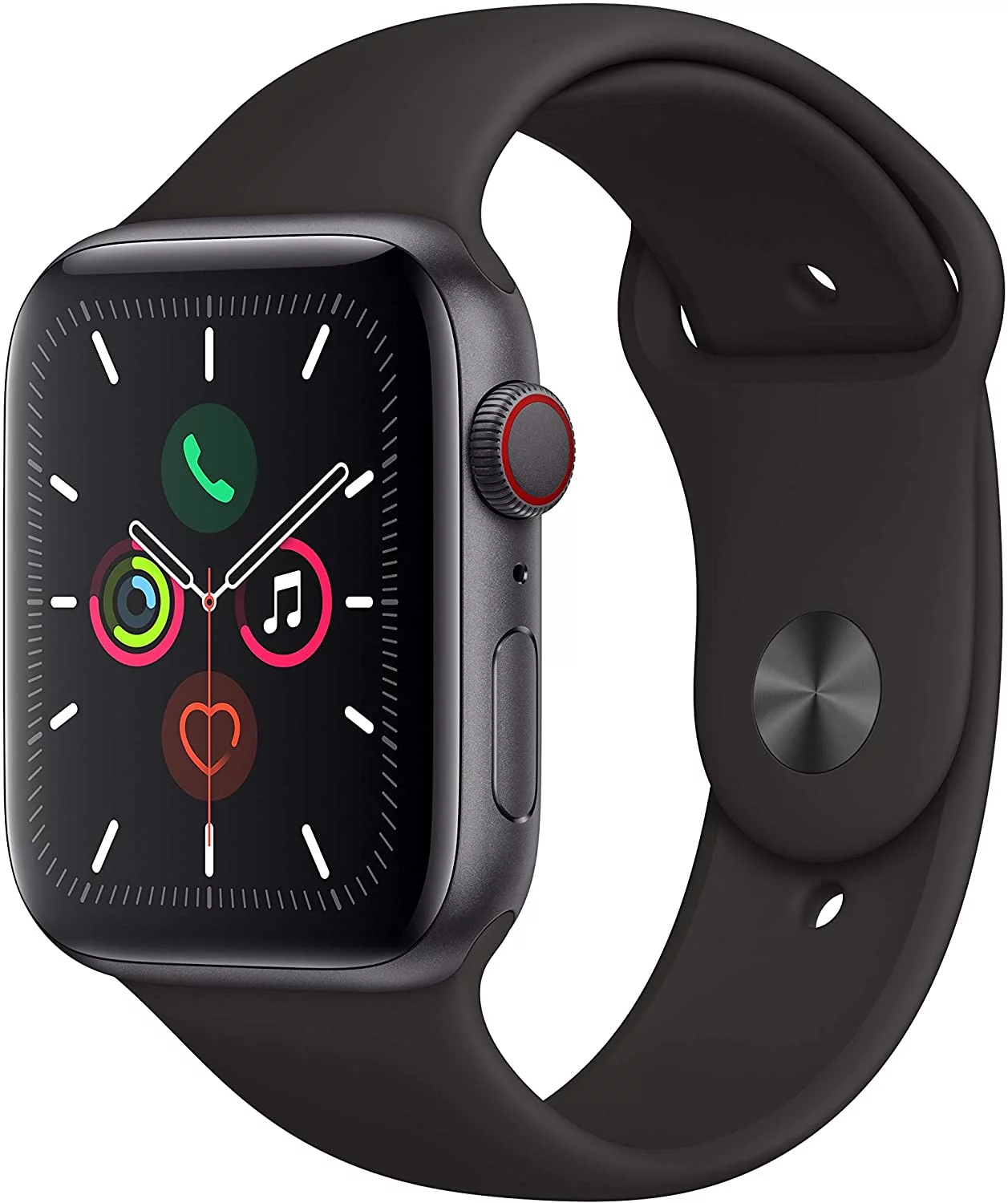 Restored Apple Watch Series 5 (GPS + Cellular, 40mm) - Space Gray Aluminum Case with Black Sport Band (Refurbished)