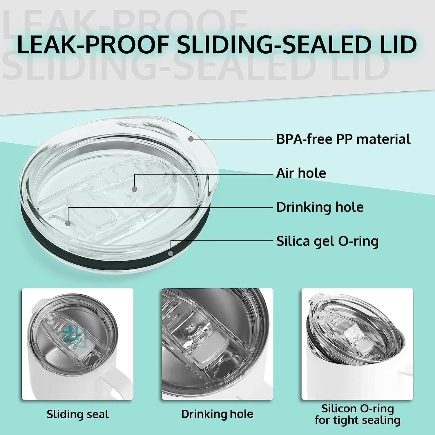 Lagute 12 Oz Sublimation Blank Mug Set, Stainless Steel Double Wall Insulated Cups,Coffee Tumbler Coffee Mugs with Handles and Lids, Birthday Diy Gift, 4 Pack/White