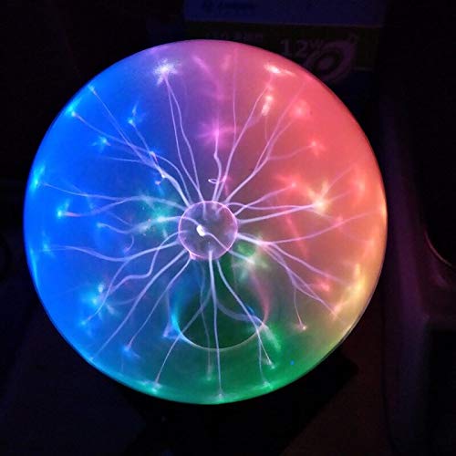 Touch Sound Sensitive Glass Plasma Ball Lamp Crystal Three Color Globe Design (8 inches)