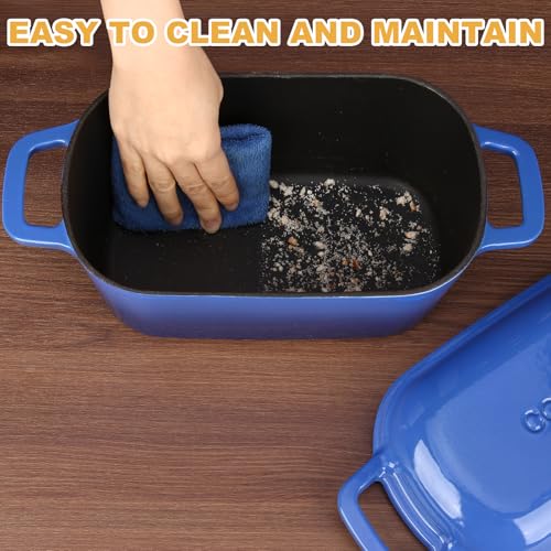 3.6QT Oval Enameled Cast Iron Dutch Oven, Sourdough Bread Baking Pan with Lid