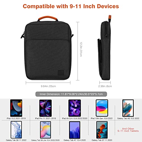 9-11 Inch Tablet Sleeve Shoulder Bag Carrying Case with Handle for iPad 9/8/7th Gen 10.2, iPad Pro 11 M2 2022, iPad Air 5/4th 10.9, iPad 10th Gen 10.9, Galaxy Tab A8/S9/S8/S9 FE, Marble Blue