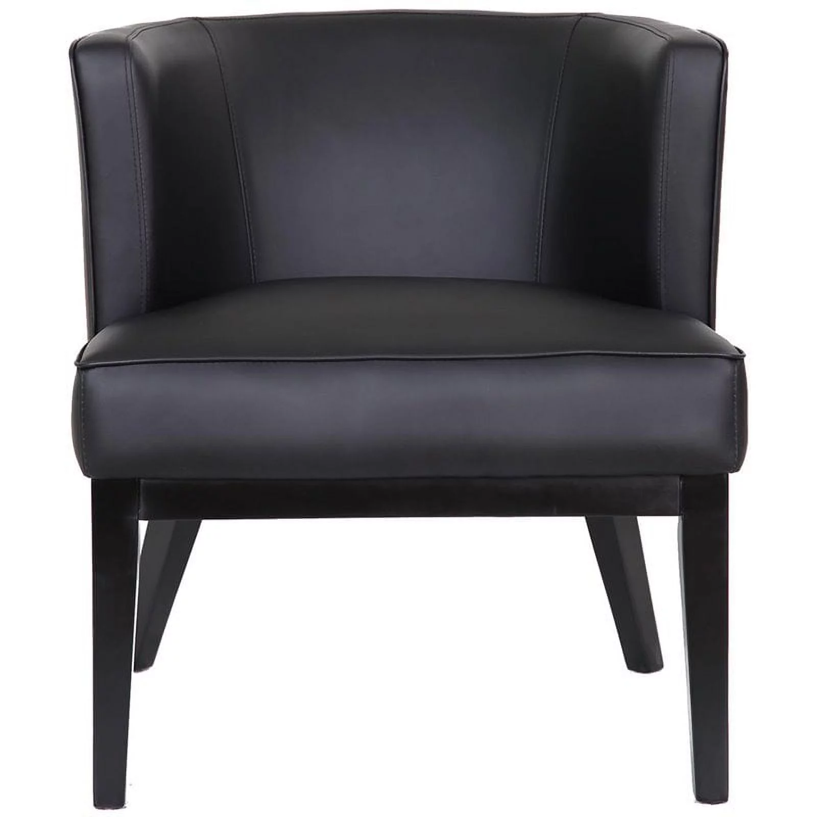Boss Office Ava Faux Leather Reception Chair in Black and Driftwood