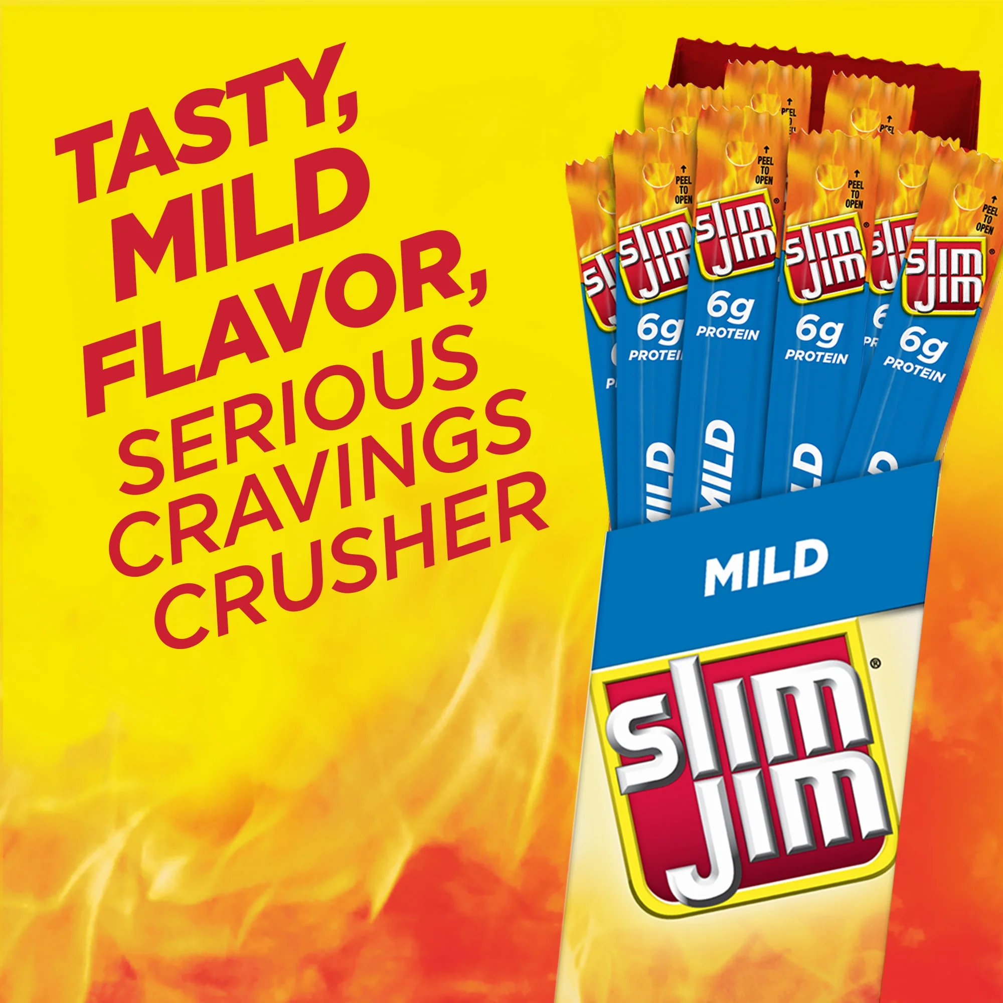 Slim Jim Mild Giant Smoked Snack Sticks, Keto Friendly Smoked Meat Stick, 0.97 Oz, 24 Ct