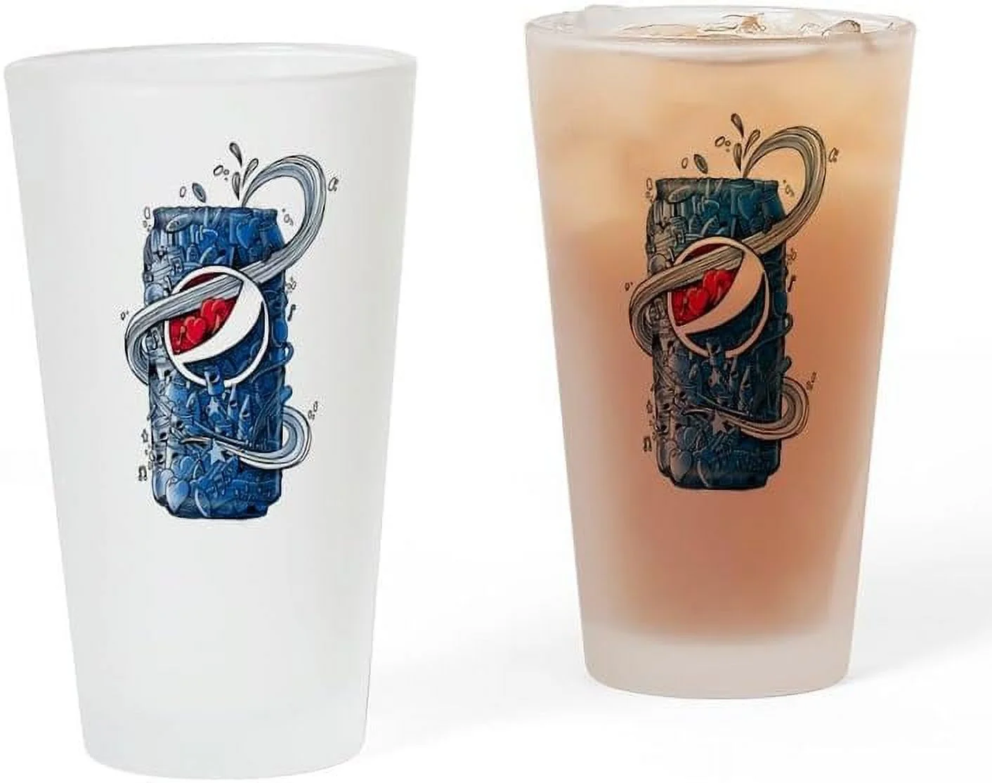 Pepsi Can Doodle Pin Glass, 16 Oz. Drinking Glass