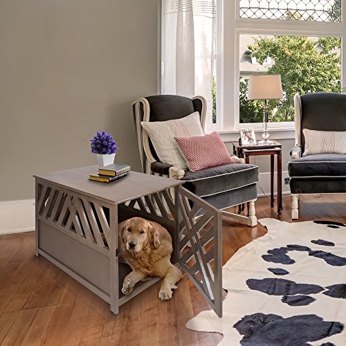 Casual Home Wooden Medium Pet Crate, End Table, Espresso